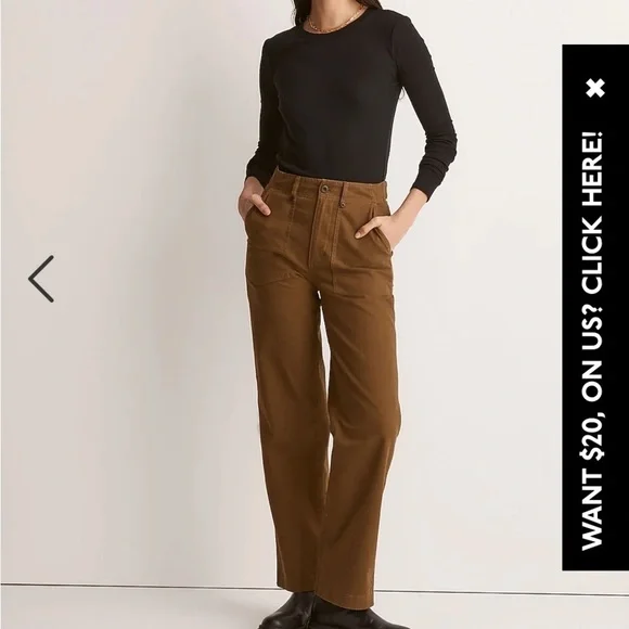 New - Madewell The Perfect Vintage Wide-Leg Pant.  Perfect for fall - Spring. - Picture 3 of 6